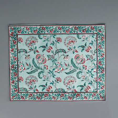 Lilibet Cranberry Mint Block Print Placemat