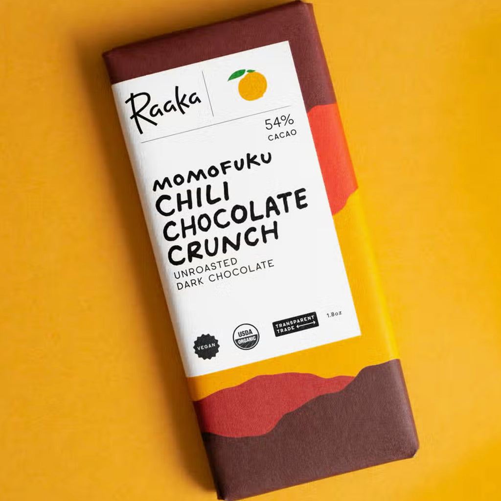 Limited Raaka Chocolate Bar / 54% Momofuku Chili Chocolate Crunch