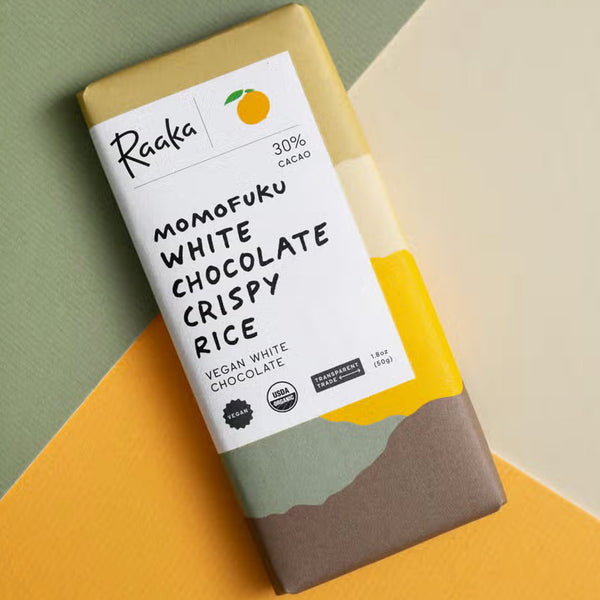 Limited Raaka Chocolate Bar / 30% Momofuku White Chocolate Crispy Rice