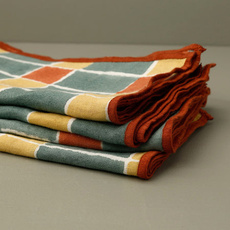 Linen Mosaic Napkin Set / 4pc