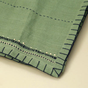 Linen Nestle Retro Green Tablecloth