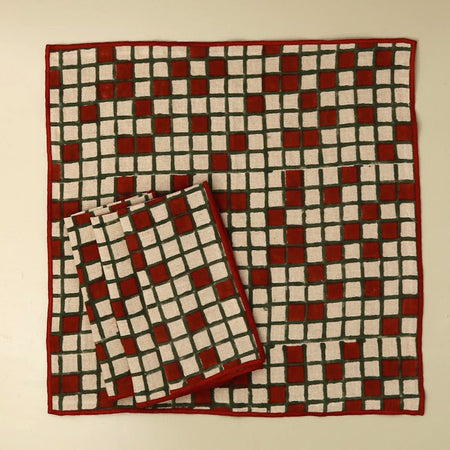 Linen Sudoku Napkin Set / 4 pc