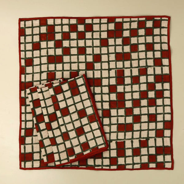 Linen Sudoku Napkin Set / 4 pc