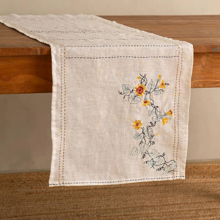 Linen Tendril Table Runner