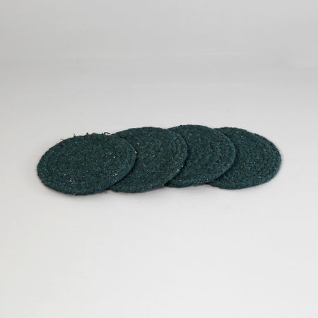 Mabelle Cotton Coasters / Set of 4 / Jade