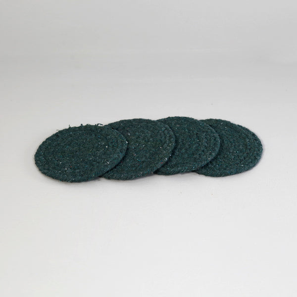 Mabelle Cotton Coasters / Set of 4 / Jade