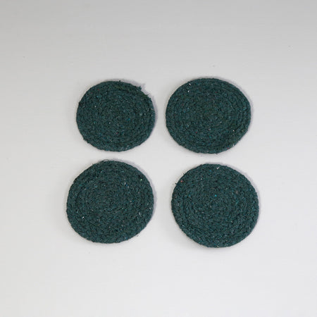 Mabelle Cotton Coasters / Set of 4 / Jade