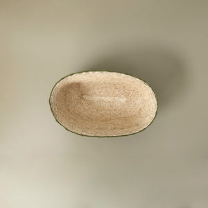 Makaua Palm Leaf Oval Bread Basket / Solid Cactus