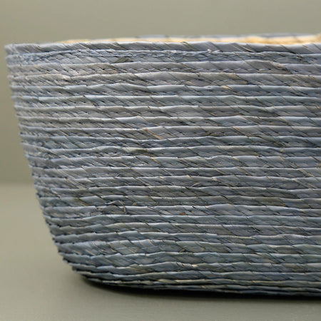 Makaua Palm Leaf Oval Bread Basket / Solid Cielo