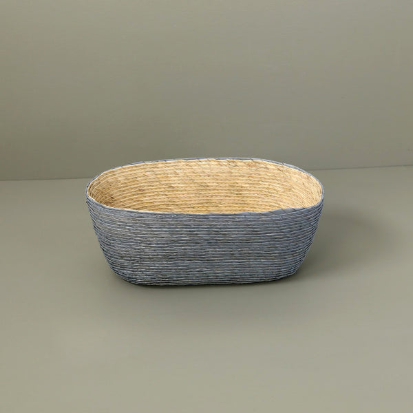 Makaua Palm Leaf Oval Bread Basket / Solid Cielo