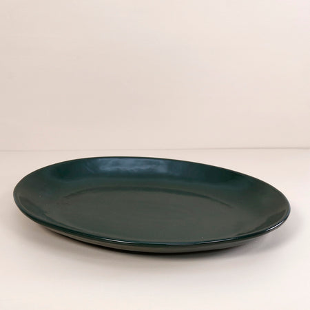 Marcus Oval Serving Platter/ Dark Green
