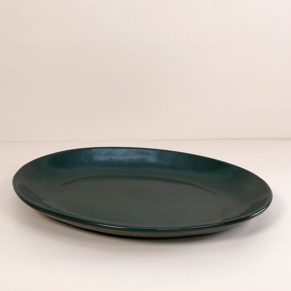 Marcus Oval Serving Platter/ Dark Green