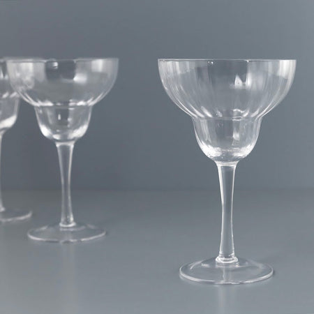 Ribbed Optic Magarita Glass / Set of 4