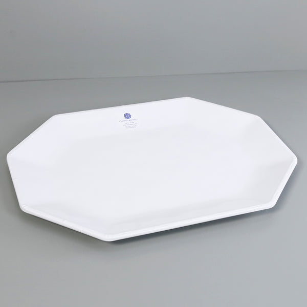 Bamboo Melamine Tray / Octagon White