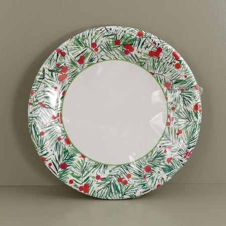 Caspari Paper Dinner Plates / Modern Pine