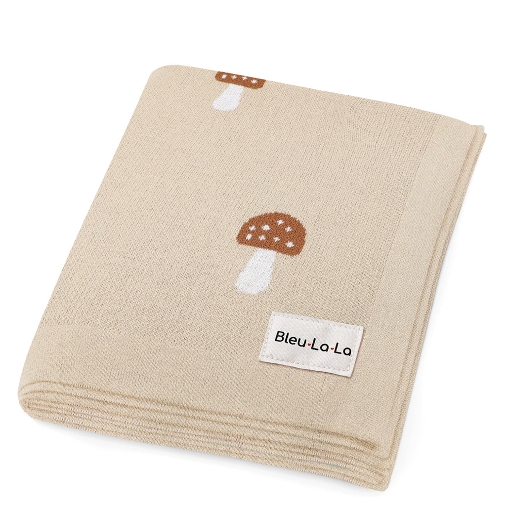 Cotton Swaddle Blanket / Camel Mushroom