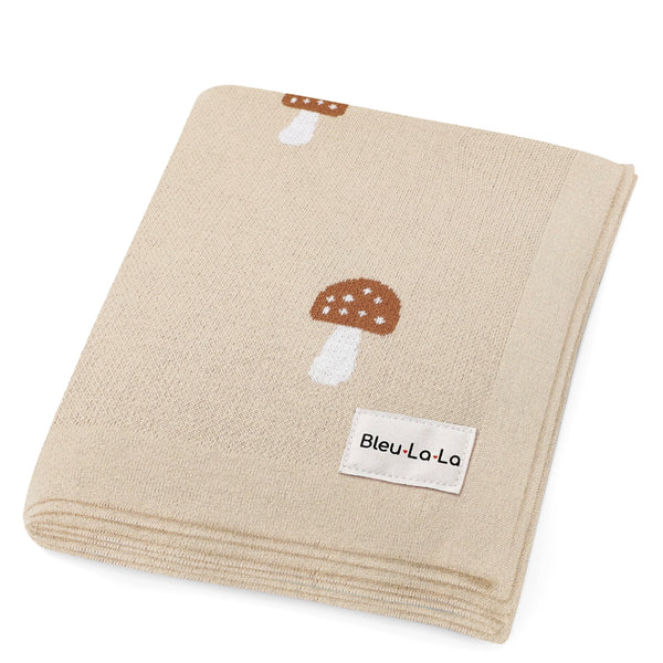 Cotton Swaddle Blanket / Camel Mushroom