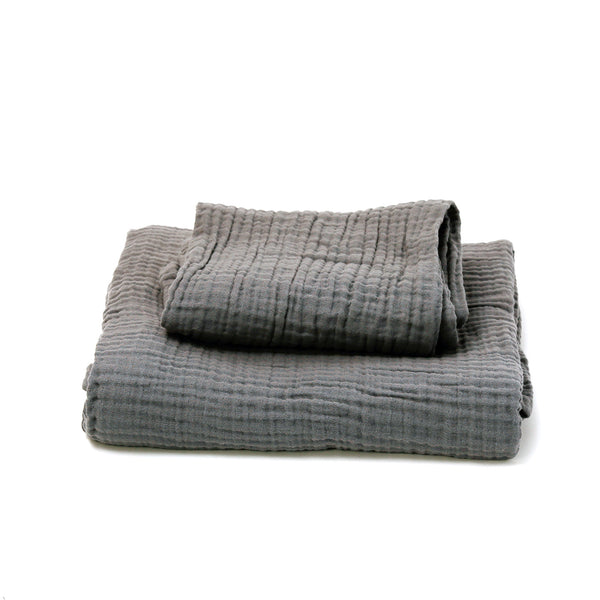 Luxury Muslin Bath Linens / Dark Grey