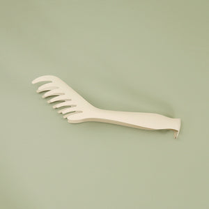 Stainless Steel Serving Tongs/ Off White