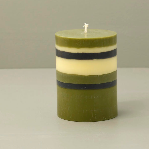 Olive, Indigo & Jasmine Eco Pillar Candle / 4"