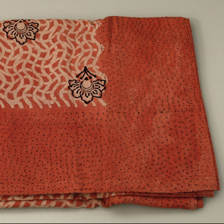 Omelia Coral Block Print Cotton Tablecloth