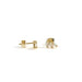 Offset Trio Gold Studs / White Opal