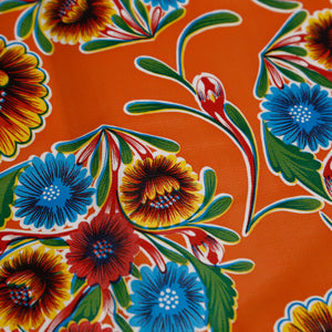 Oilcloth Tablecloth / Bloom Orange
