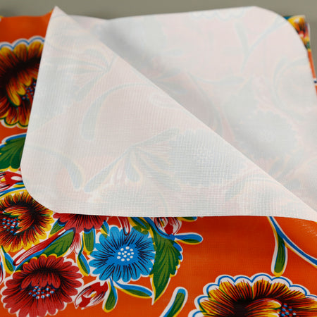 Oilcloth Tablecloth / Bloom Orange