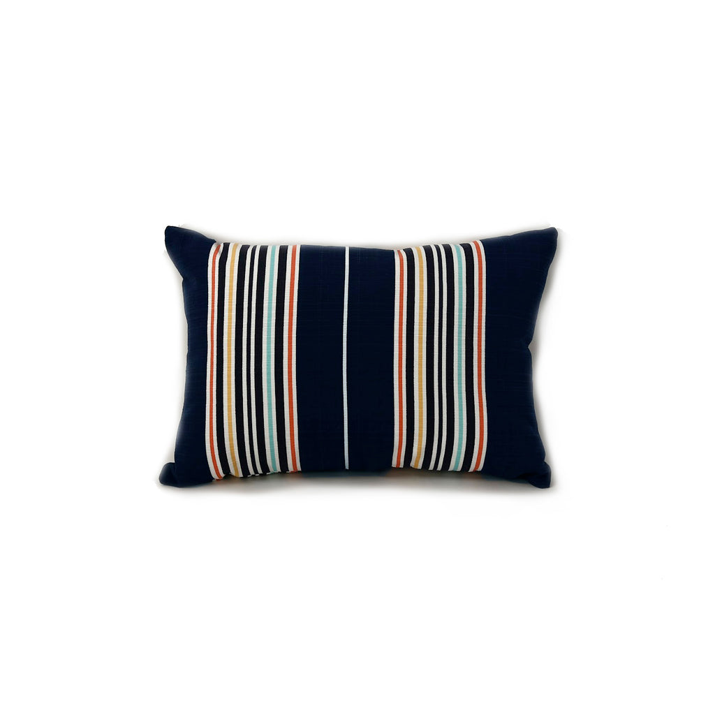 Outdoor Lumbar Pillow / French Stripe Navy