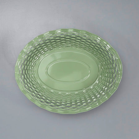 Oval Metal Basket / Green