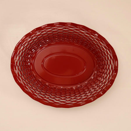 Oval Metal Basket / Red