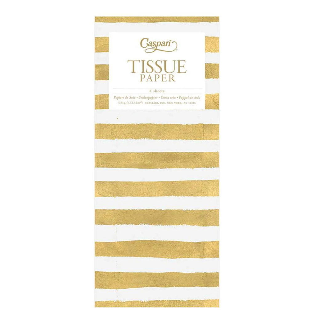 Tissue Paper Sheets / Painted Stripe Gold