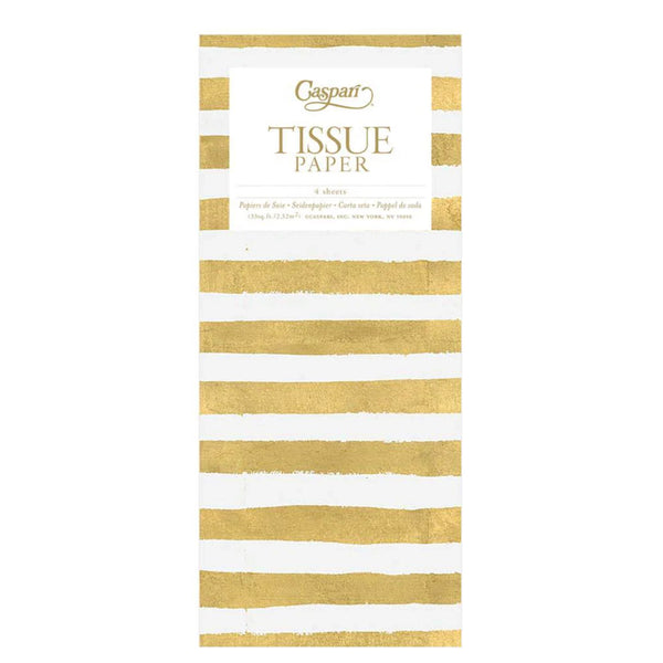 Tissue Paper Sheets / Painted Stripe Gold