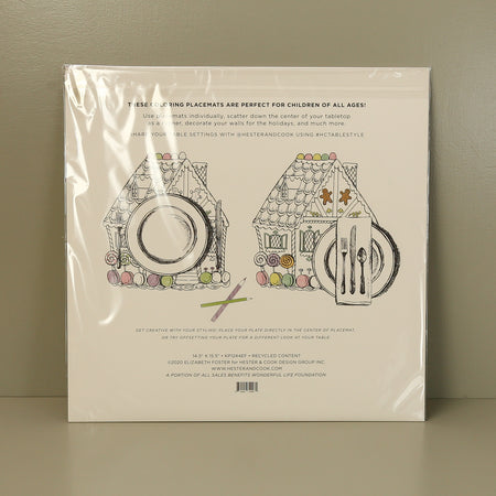 Paper Placemat Pack / Die-Cut Coloring Gingerbread House
