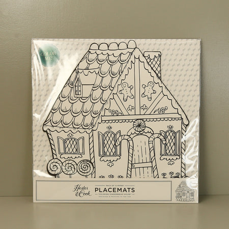 Paper Placemat Pack / Die-Cut Coloring Gingerbread House