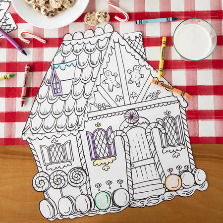 Paper Placemat Pack / Die-Cut Coloring Gingerbread House
