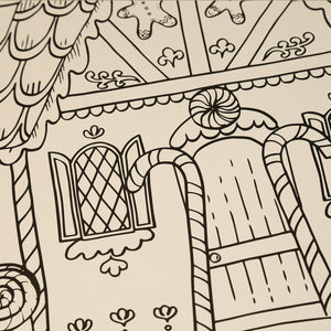 Paper Placemat Pack / Die-Cut Coloring Gingerbread House