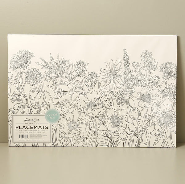 Paper Placemat Pack /  Coloring Wildflower Meadow