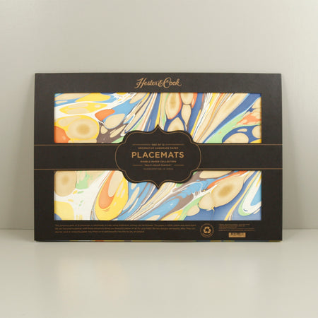 Paper Placemat Pack / Multi Color Marbled