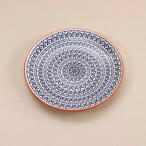 Pattern Appetizer Plate / Blue Cross