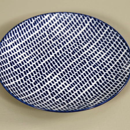 Pattern Appetizer Plate / Blue Dash