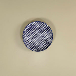 Pattern Appetizer Plate / Blue Dash