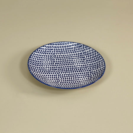 Pattern Appetizer Plate / Blue Dash