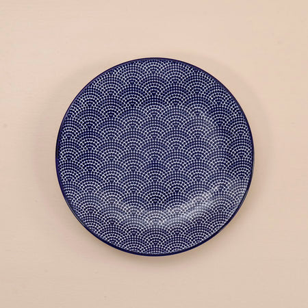 Pattern Appetizer Plate / Blue Waves