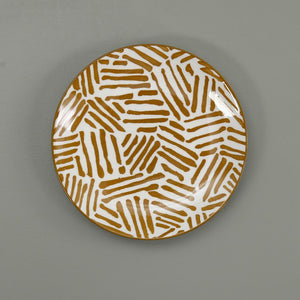 Pattern Appetizer Plate / Ochre Lines