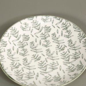 Pattern Appetizer Plate / Sage Leaf