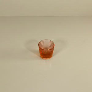 Press Rib Glass Tealight Candle Holder / Peach