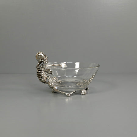 Pewter & Glass Candy Dish / Skeleton