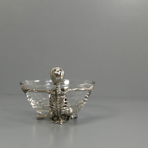 Pewter & Glass Candy Dish / Skeleton