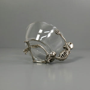 Pewter & Glass Candy Dish / Skeleton